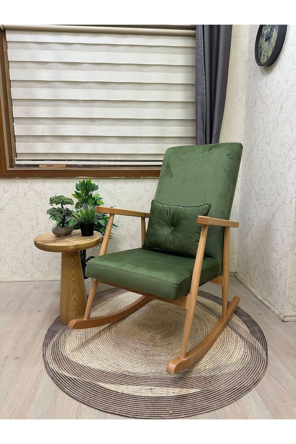 Trend Naturel Beta Yeşil Sallanan Sandalye Dinlenme Emzirme Baba Tv Okuma Koltuğu Berjer