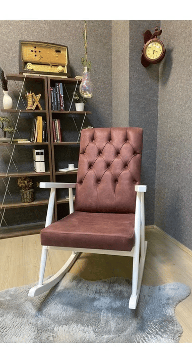 Trend Nubuk Kumaş Sallanan Sandalye | Dinlenme Koltuğu | Baba Koltuğu | Kitap Okuma Koltuğu 