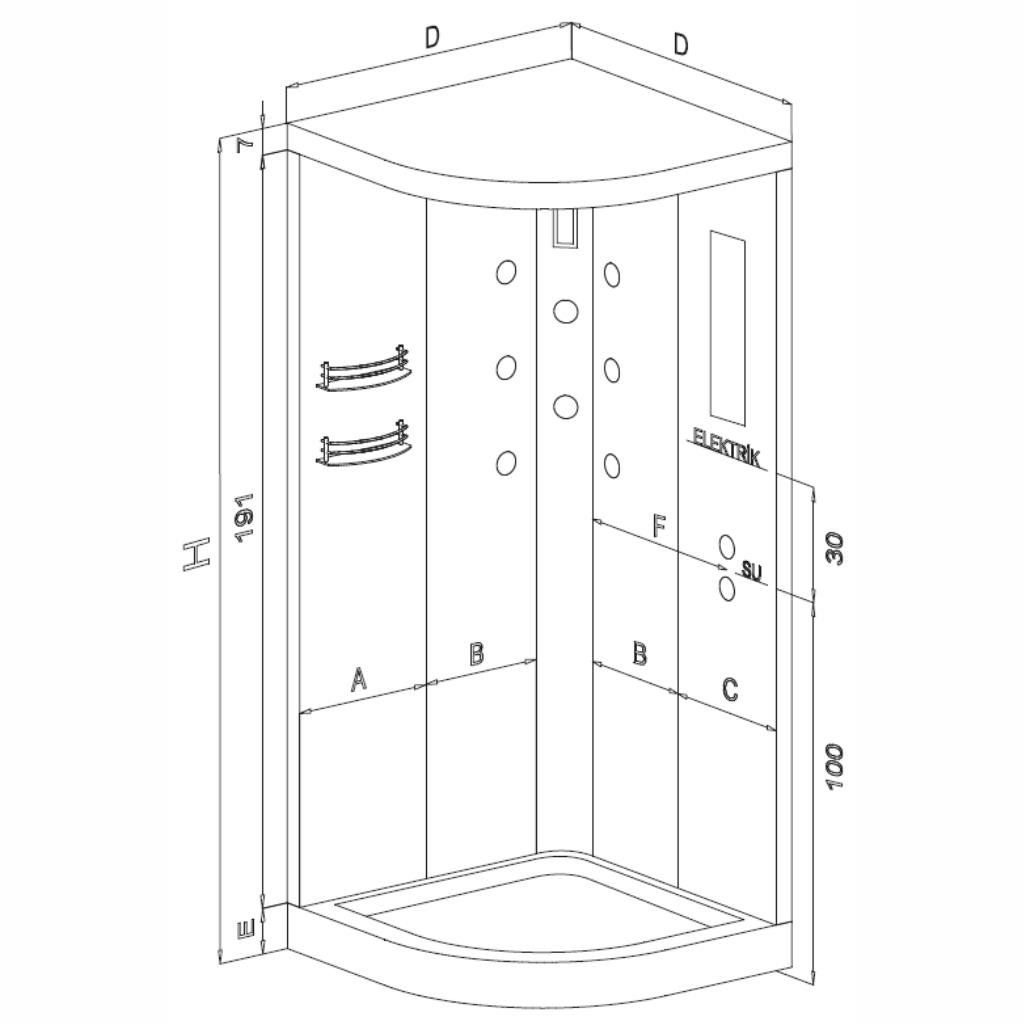 SHOWER AQUA Tekne Üzeri Oval Tekne Üzeri Kompakt Sistem