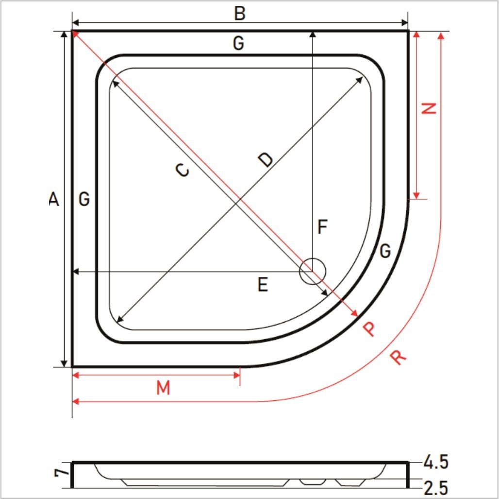 SHOWER Baffin Oval Duş Teknesi, Flat
