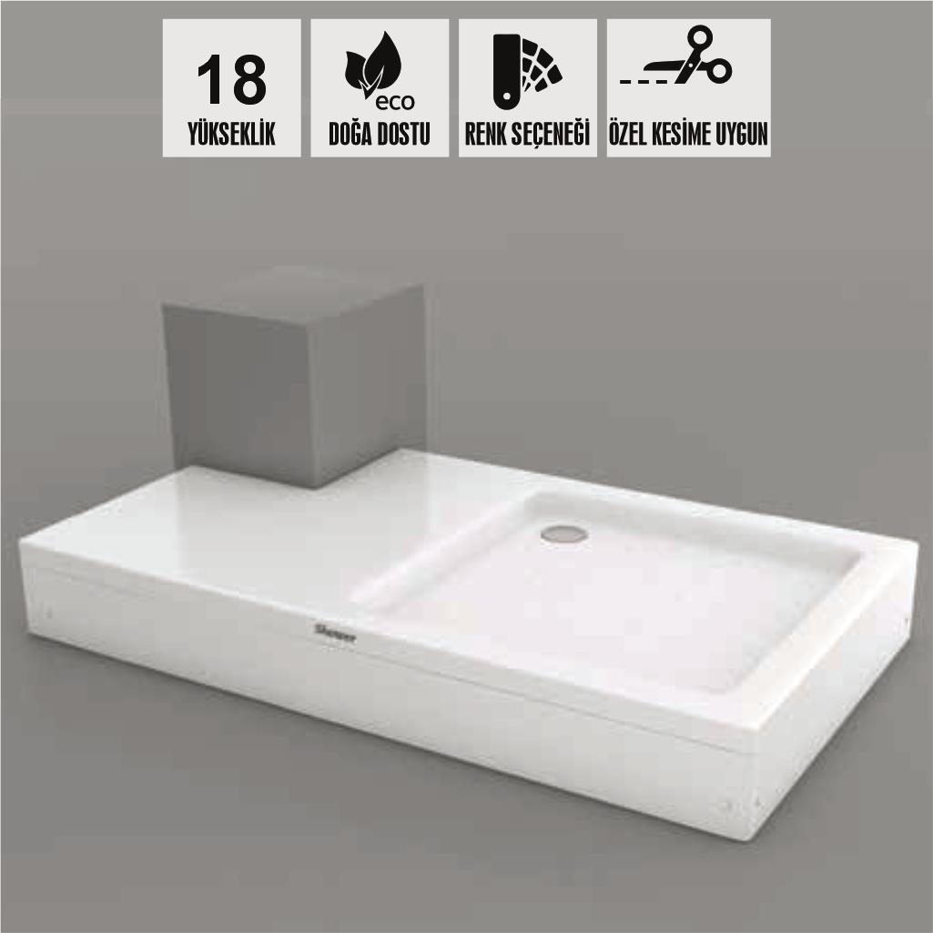 SHOWER Beam Özel Kesim Duş Teknesi, Panelli