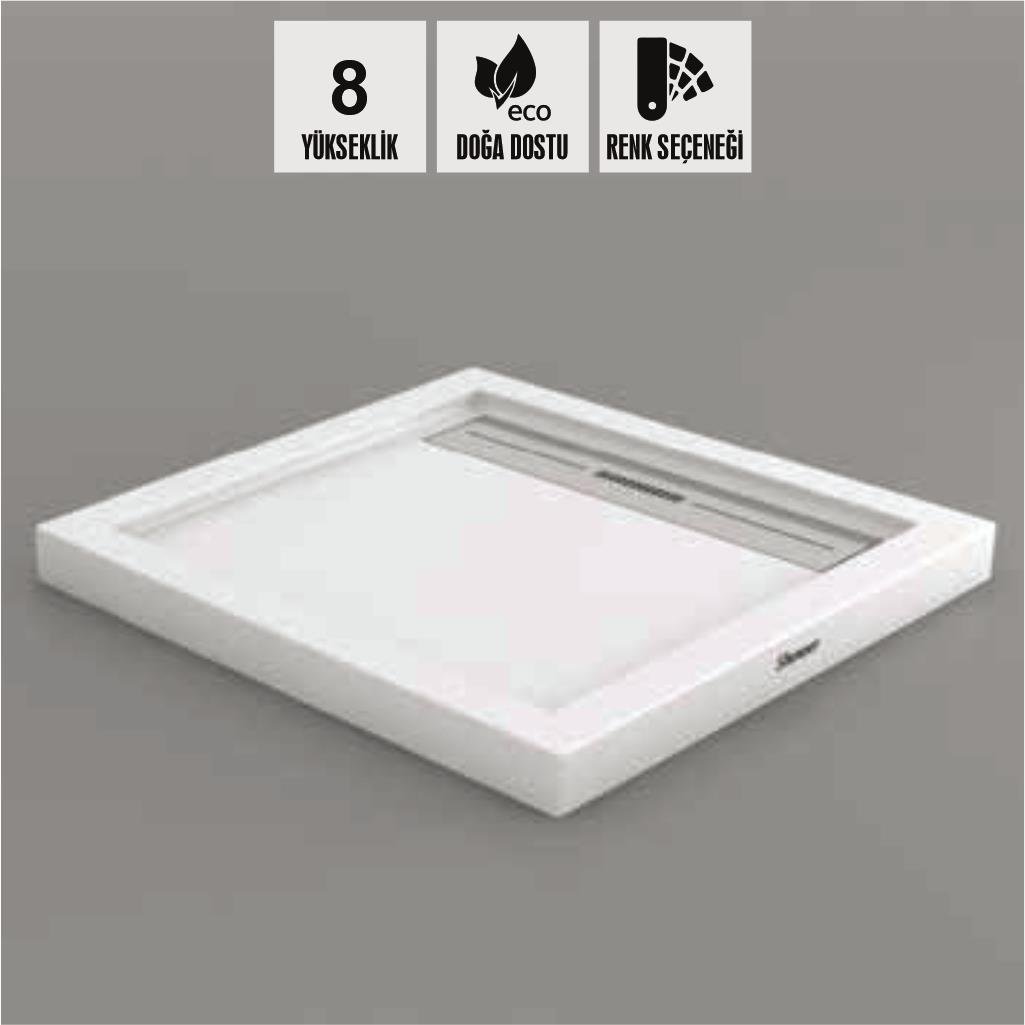 SHOWER Drop Kare Dus Teknesi H=8 cm, Monoblok
