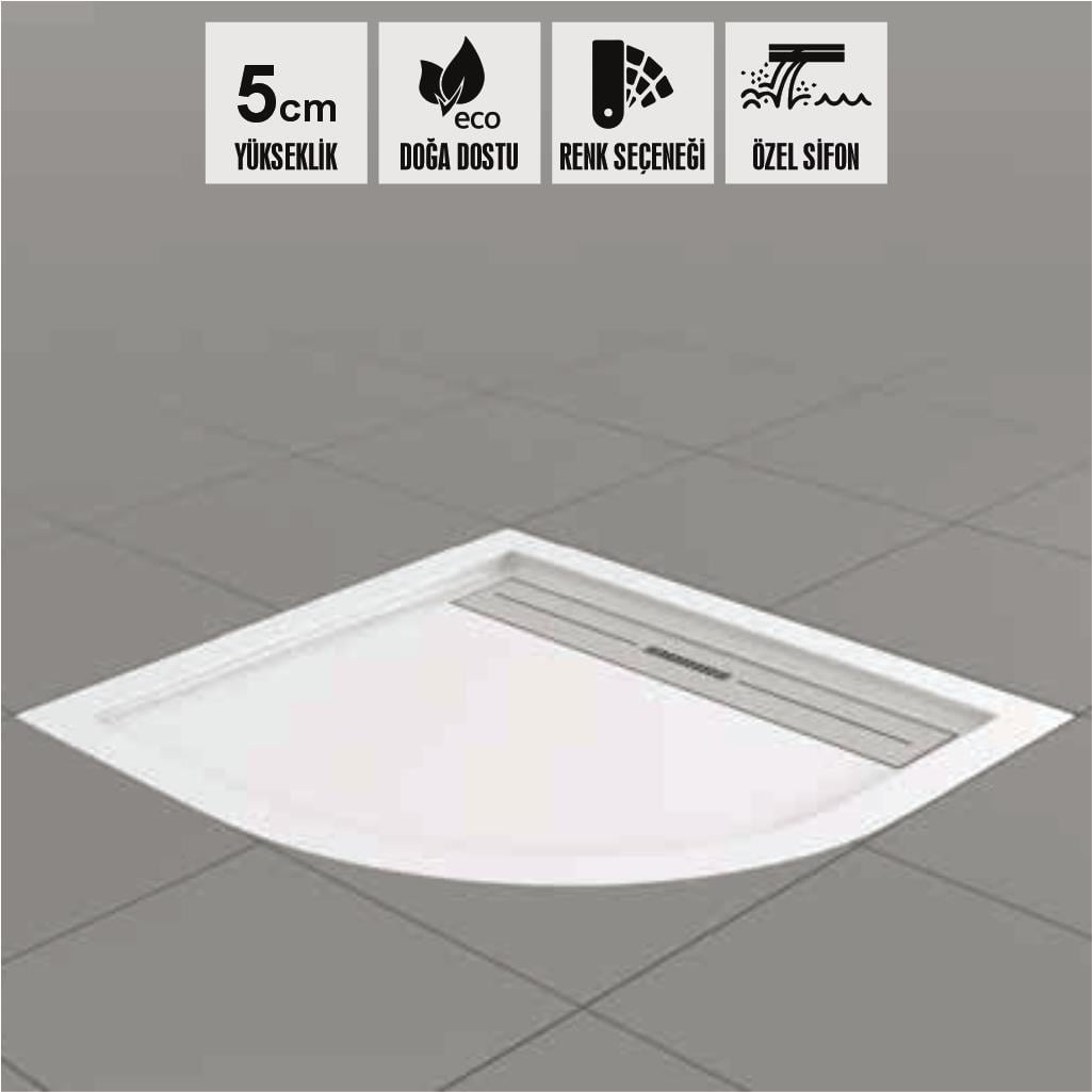 SHOWER Drop Oval Duş Teknesi, Flat