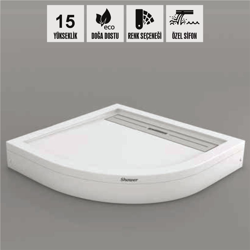 SHOWER Drop Oval Panelli Duş Teknesi, Panelli