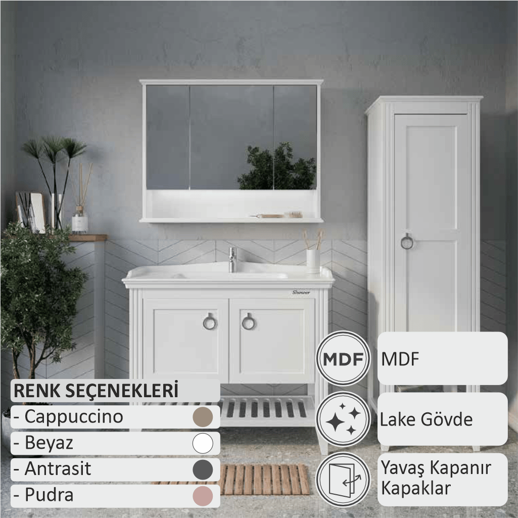 SHOWER FLORYA Banyo Dolabı 100 Cm