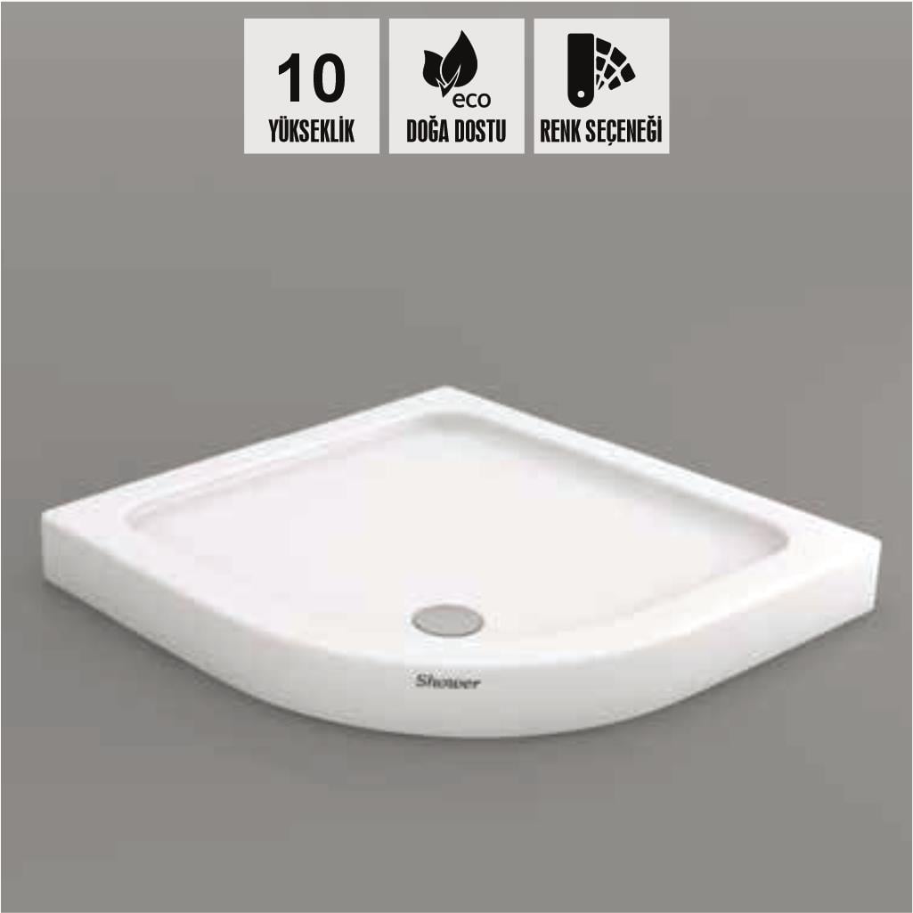 SHOWER Frey Oval Slimblok Duş Teknesi, Monoblok