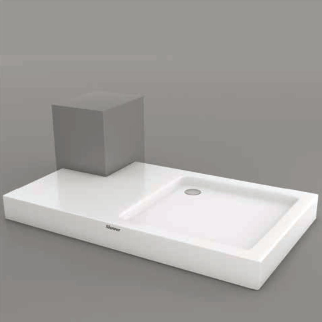 SHOWER Java Özel Kesim Dikdörtgen Duş Teknesi, Monoblok