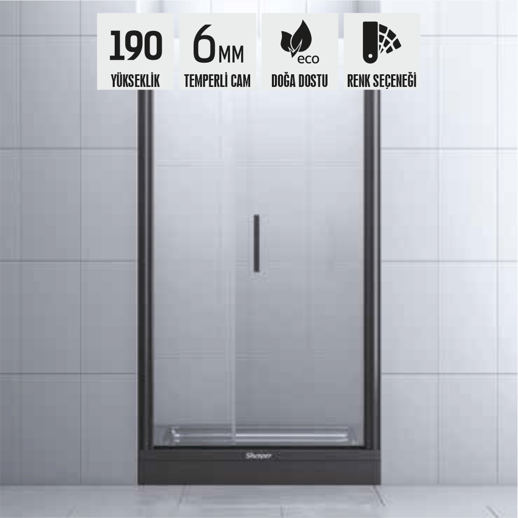 SHOWER JUPITER İki Duvar Arası 1 Sabit 1 Açılır Tekne Üzeri Kabiın