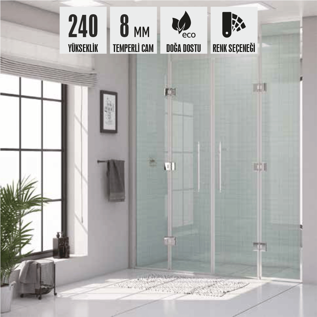 SHOWER MAXI 2 Sabit 2 Açılır Kabin