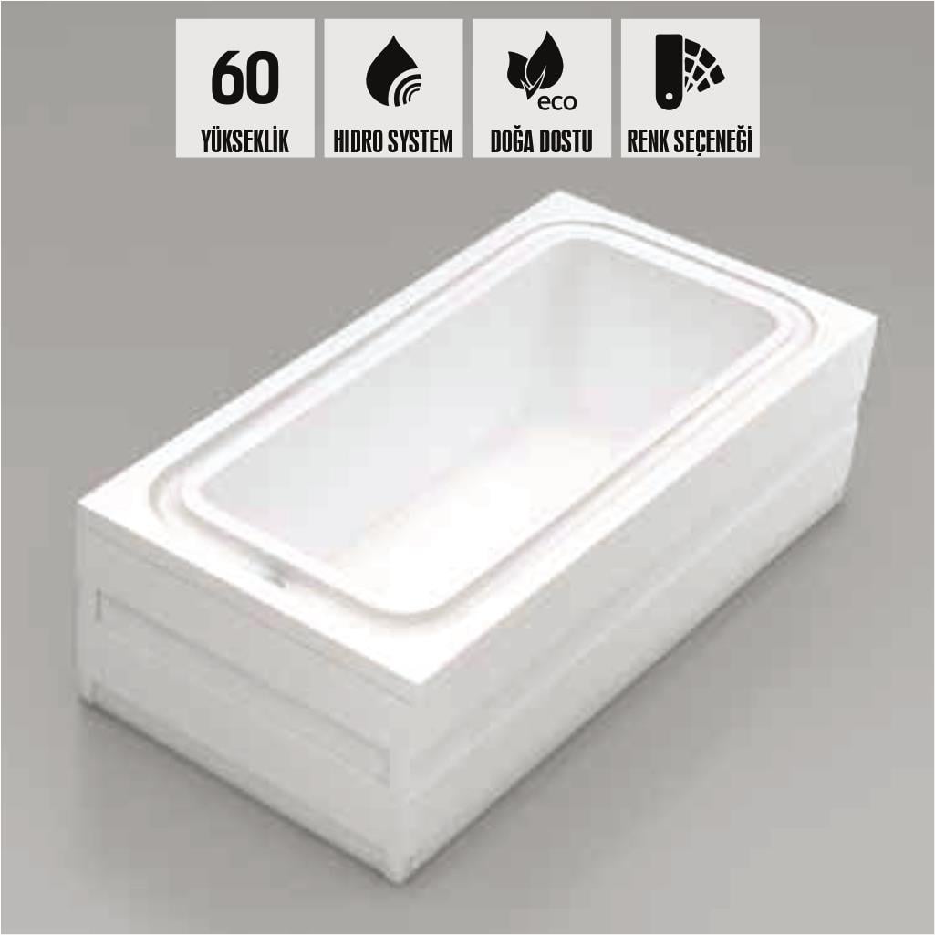 SHOWER NEO Dikdörtgen Taşmalı Özel Küvet