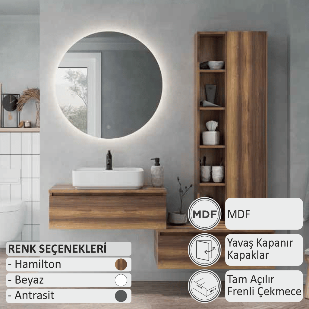 SHOWER NİL Banyo Dolabı 160 Cm
