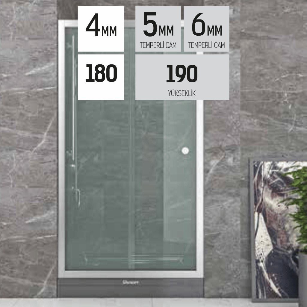 SHOWER SATURN İki Duvar Arası 1 Sabit 1 Çalışır Tekne Üzeri Kabin