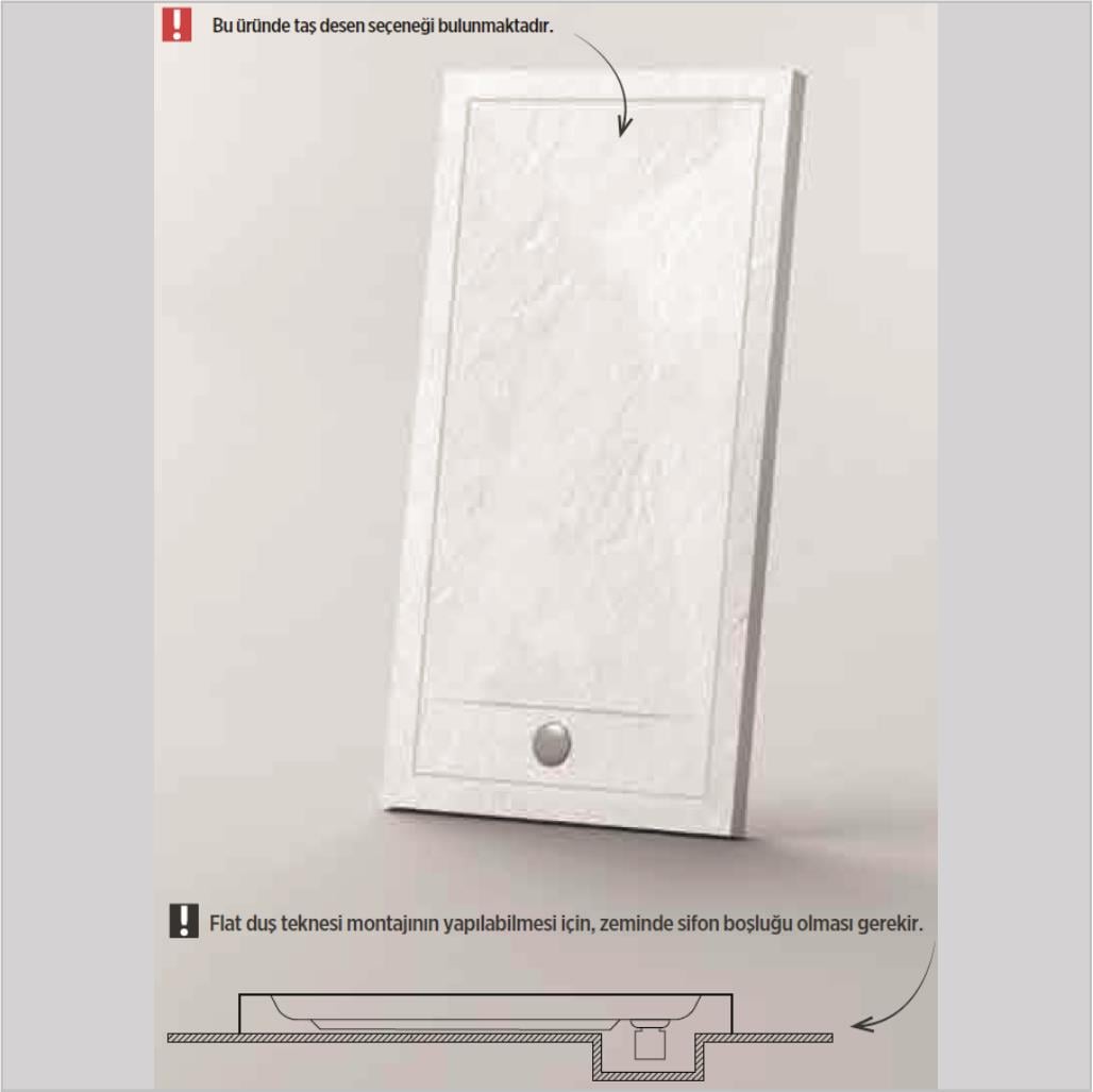 SHOWER Slim Dikdörtgen Duş Teknesi, Flat