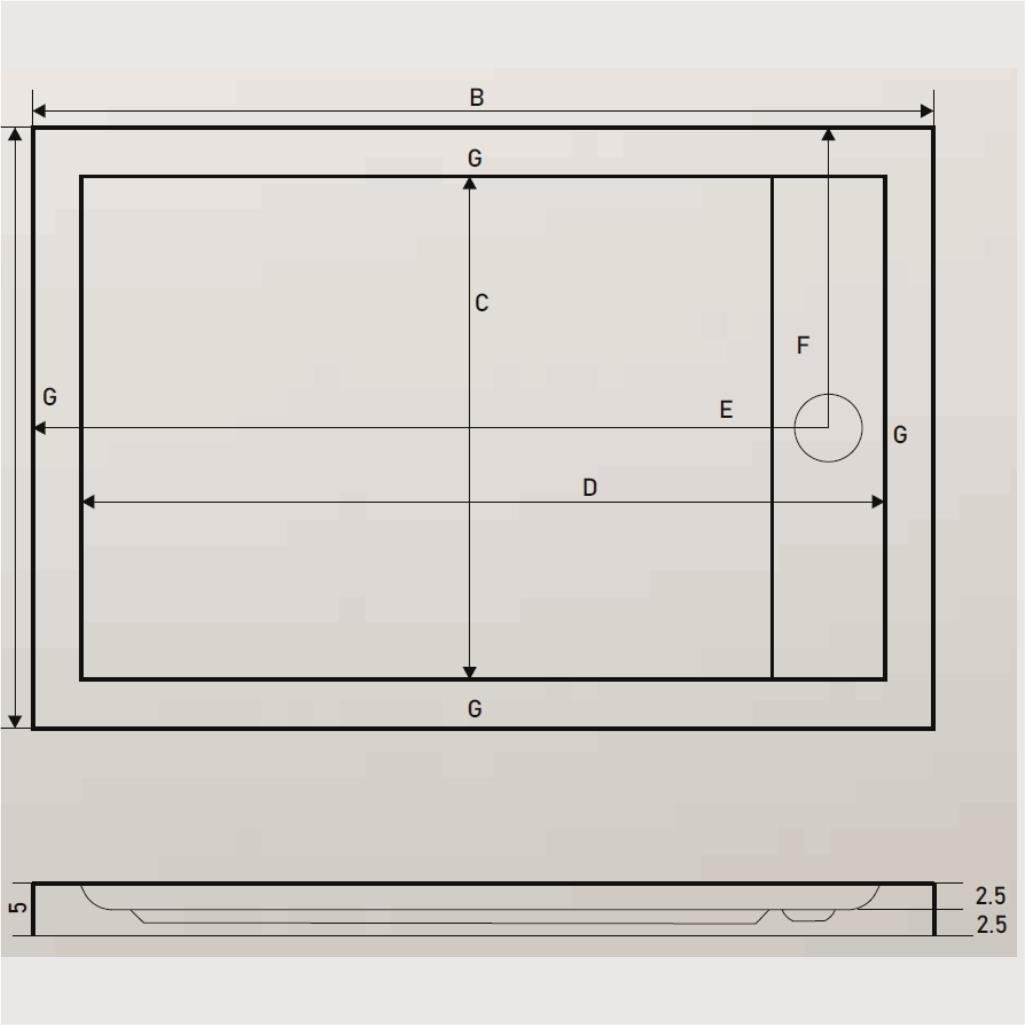 SHOWER Slim Dikdörtgen Duş Teknesi, Flat