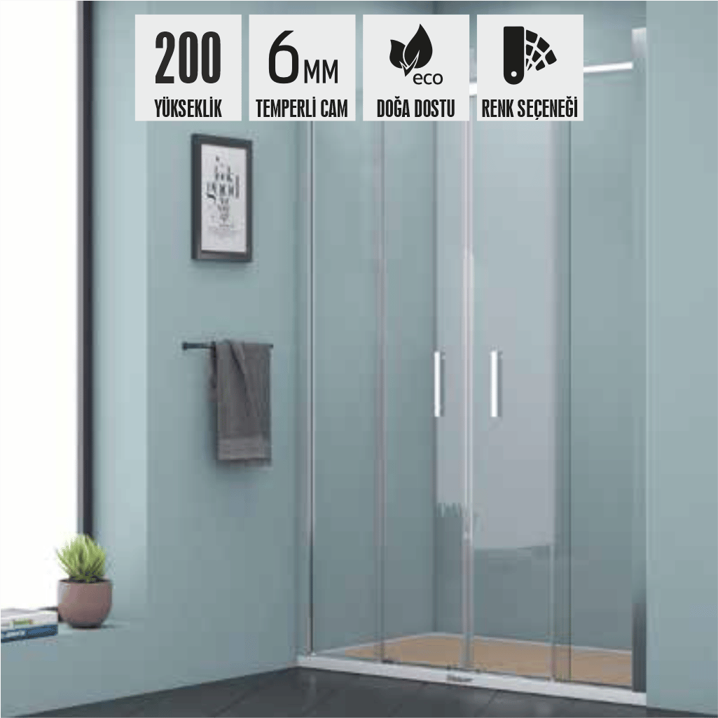 SHOWER URANÜS İki Duvar Arası 2 Sabit 2 Çalışır Kabin