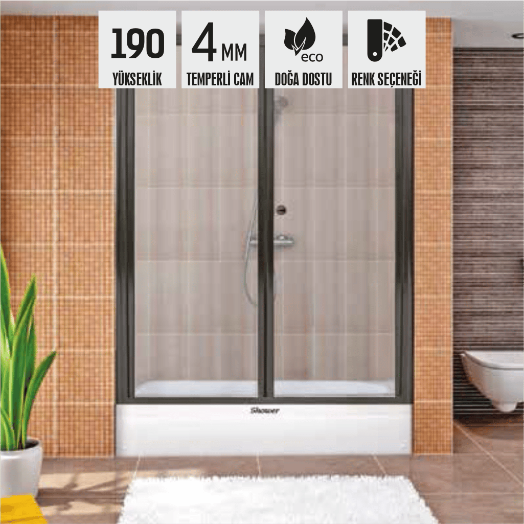 SHOWER VENUS Tekne Üzeri 2 Hareketli Katlanır Kabin