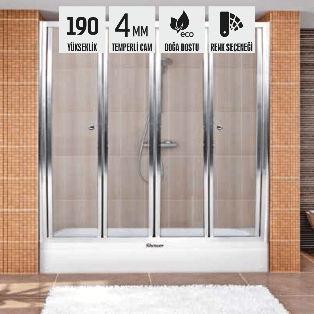 SHOWER VENUS Tekne Üzeri 4 Hareketli Katlanır Kabin