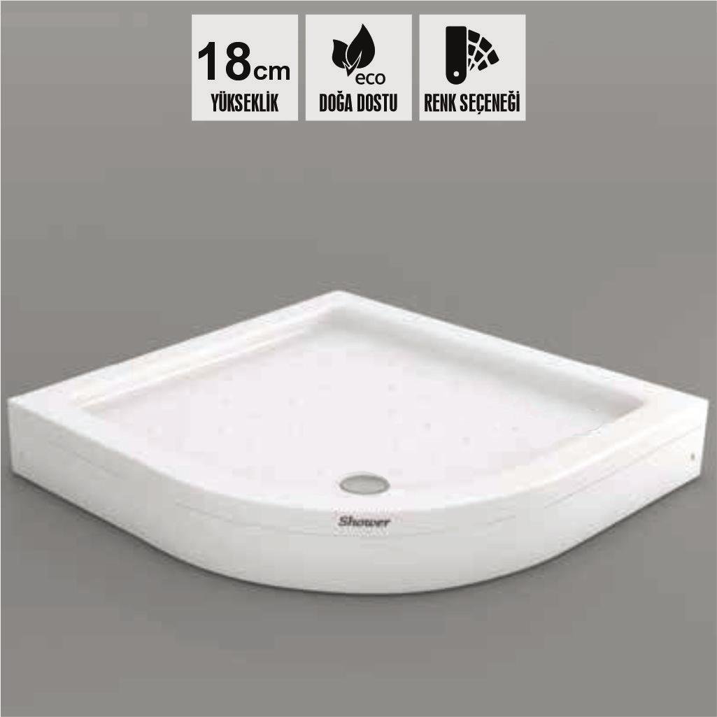 SHOWER Violet Oval Duş Teknesi (Sifon Ortada), Panelli