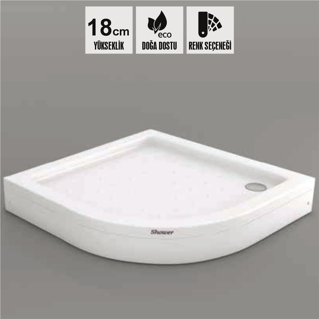SHOWER Violet Oval Duş Teknesi (Sifon Sağda), Panelli