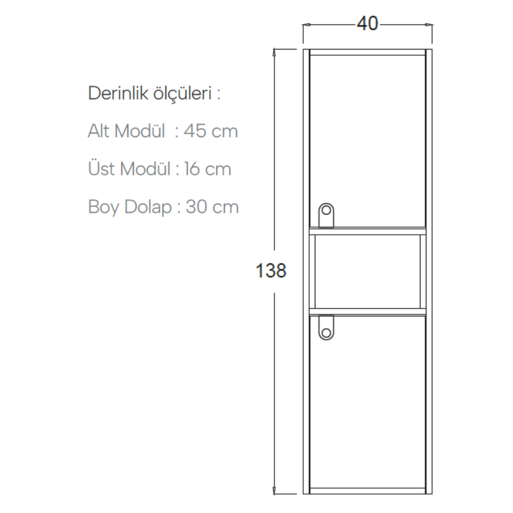 SHOWER ZARIA Boy Dolabı 