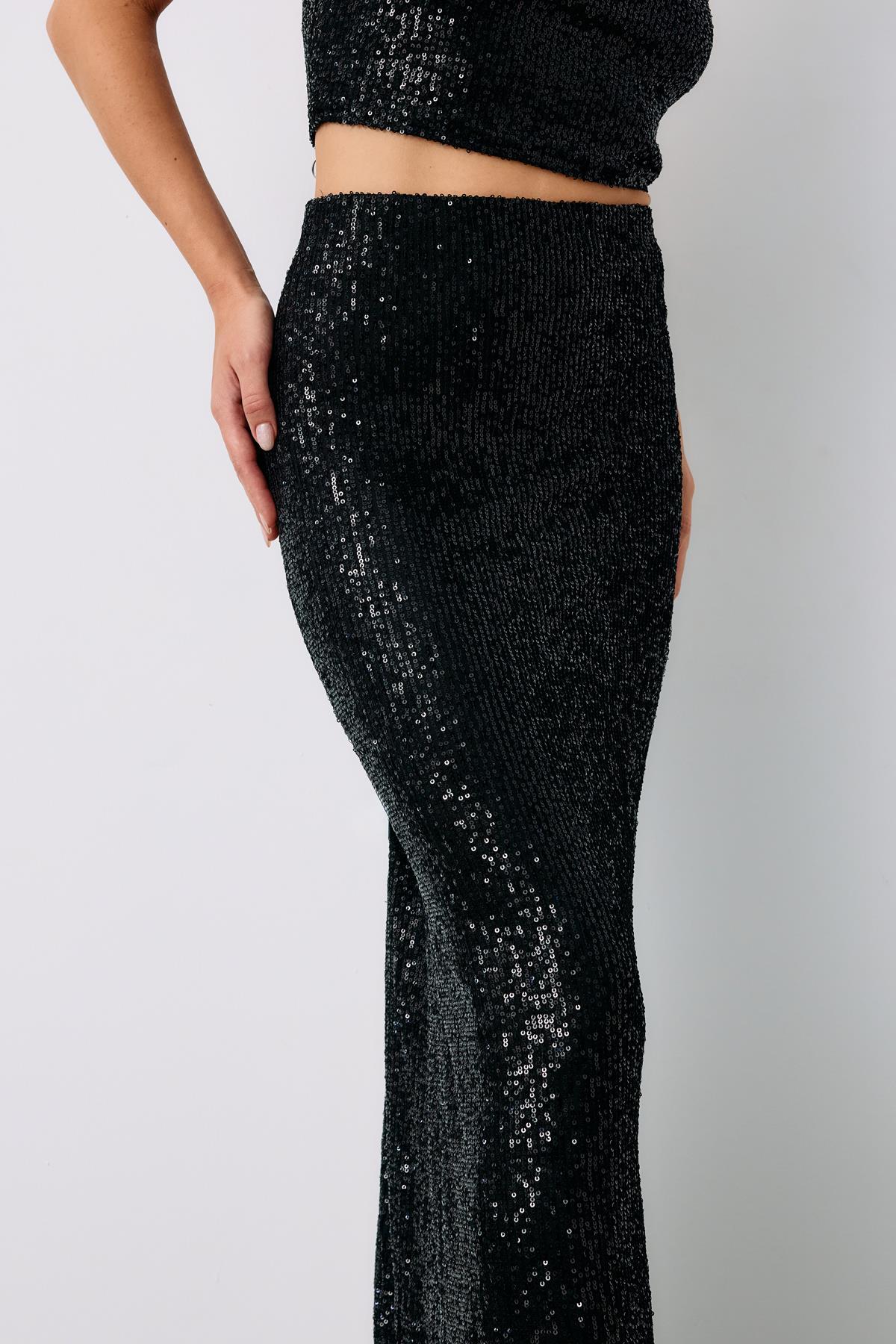Karolin Siyah Midi Etek