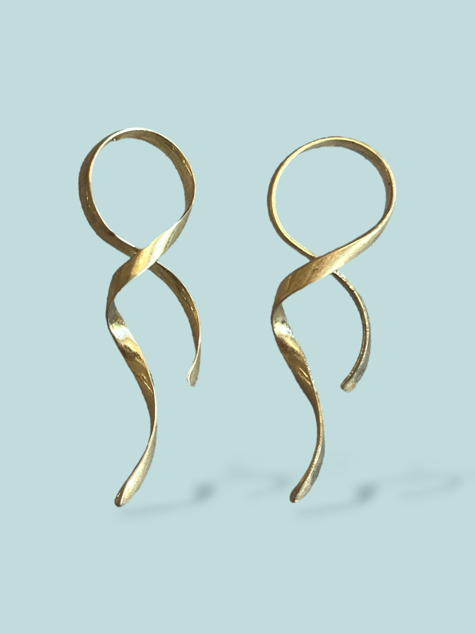 Flar Tasarım Gold Küpe