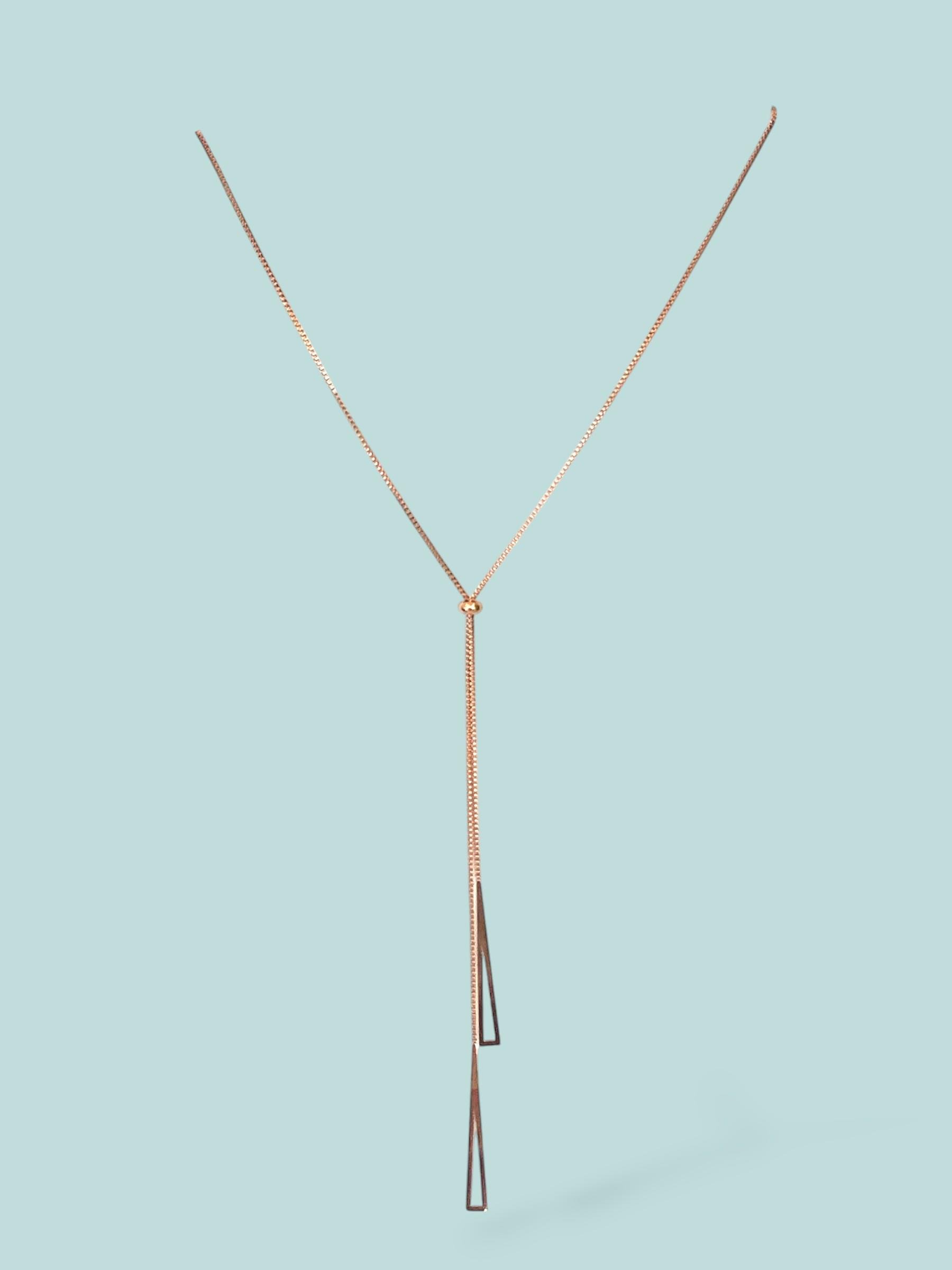 Üçgen Sarkaç Tasarım Ayarlanabilir Kolye Rose Gold