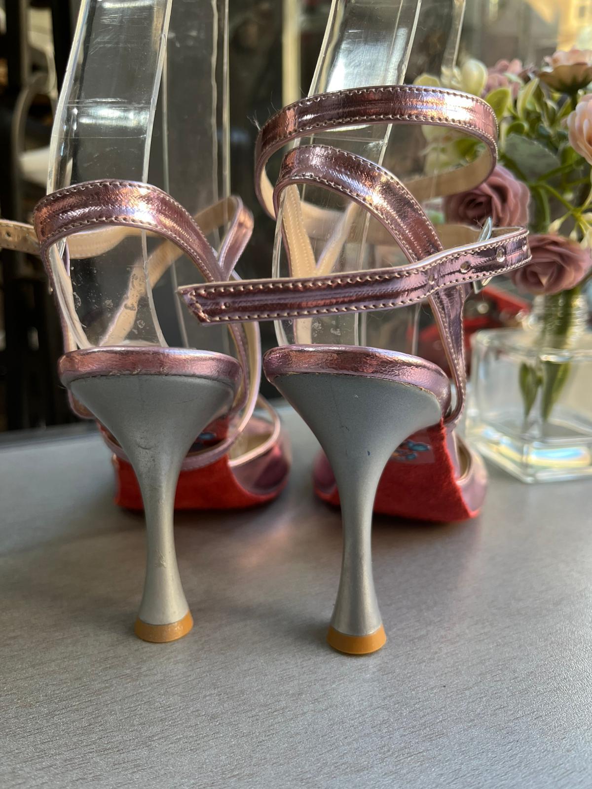 PARLAK LİLA KELEBEK MODEL 8,5 CM BOT KADEH MODEL TOPUK TANGO, DANS VE SALON AYAKKABISI