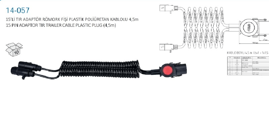ADAPTOR KABLOSU 2 X 55 METRE 15'LI CIFT CIKIS