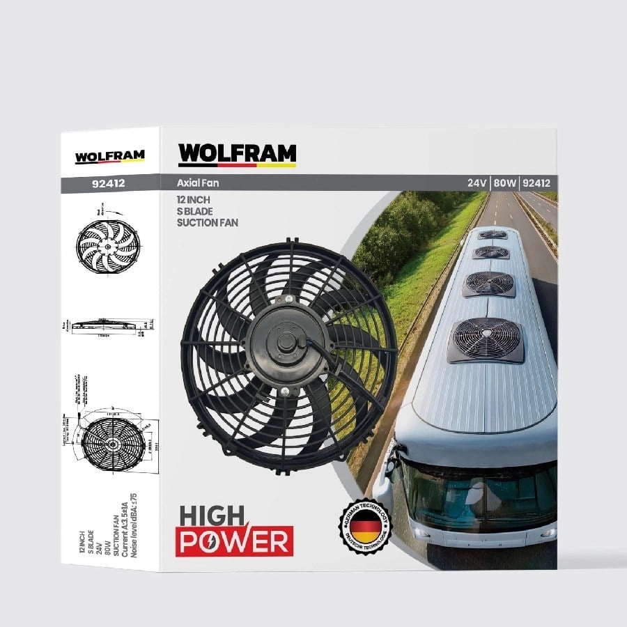 Aksiyel Fan 12 Inch S Kanat  24V 80W