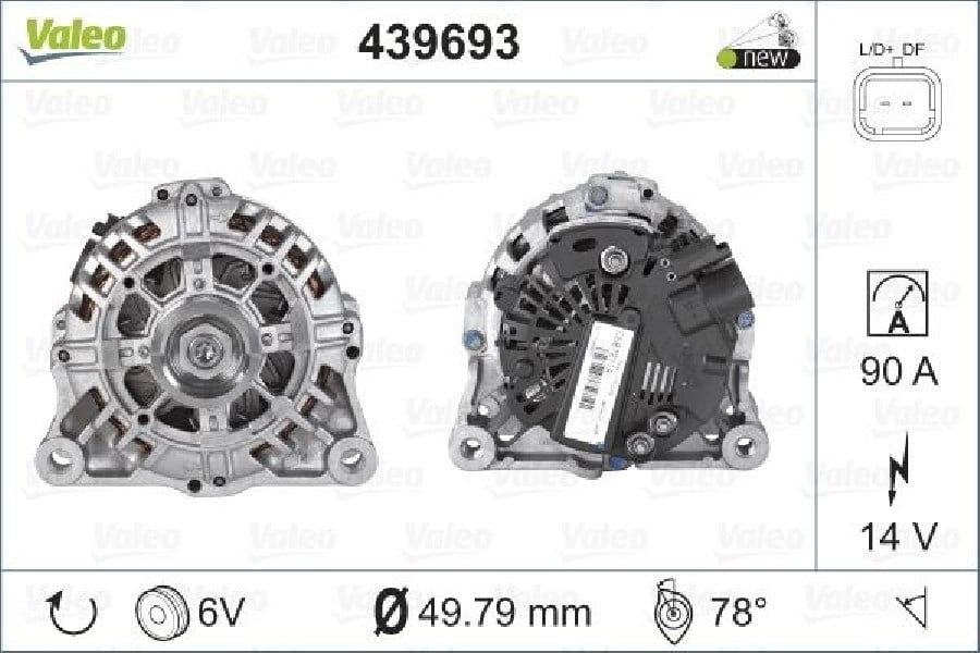 Alternator 12V 80A C2C3207307 9638544280