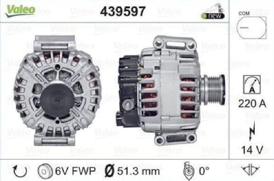 ALTERNATOR 14V 220A MERCEDES SPRINTER 906 >06