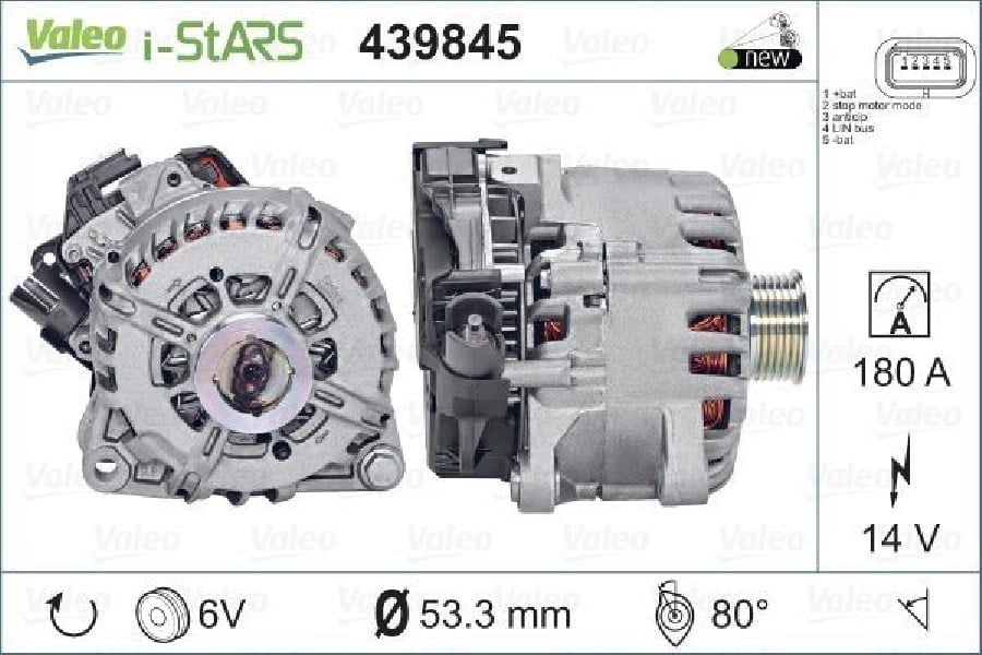 Alternator Start Stop 12V 180A Berlingo C4 C5 P208 P3008 Partner Tepee 16 Hdi 11> Is