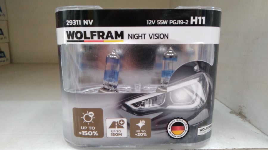 AMPUL 12V H11 55W PGJ192 NIGHT VISION +%150 FAZLA +%20 BEYAZ ISIK TAKIM
