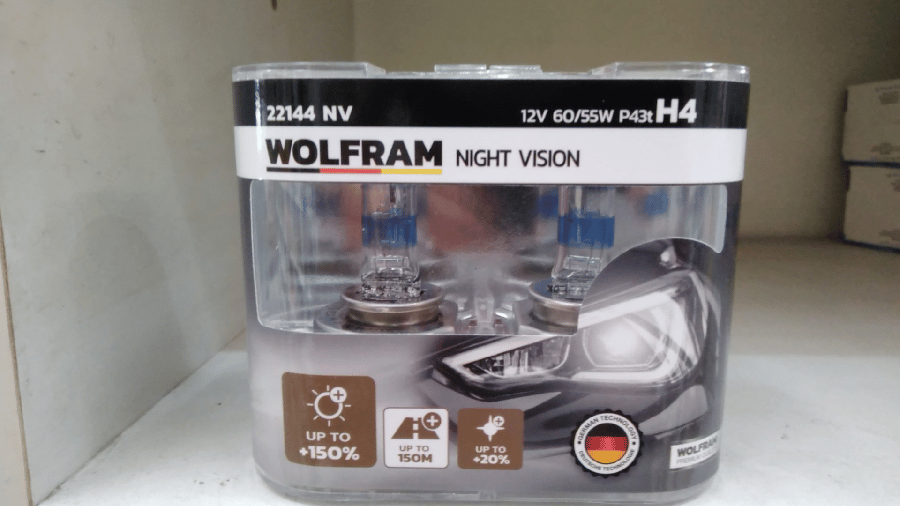 AMPUL 12V H4 60/55W P43t NIGHT VISION %150 FAZLA  %20 BEYAZ ISIK TAKIM