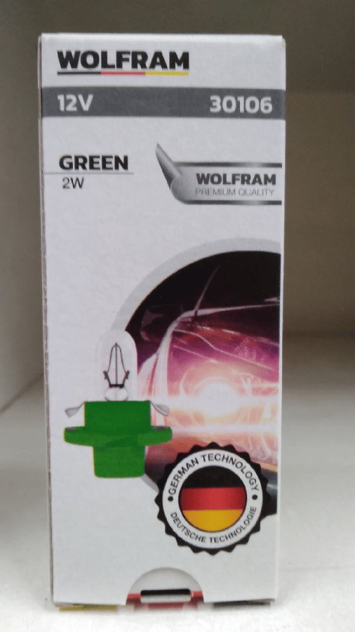 AMPUL 12V MFX6 2W BX84D DUYLU AMPUL YESIL