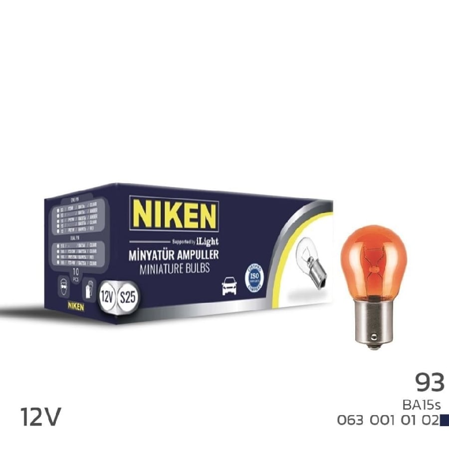 AMPUL 93 AMPUL DUZ BA15s PY21W AMBE(12V) 10LU