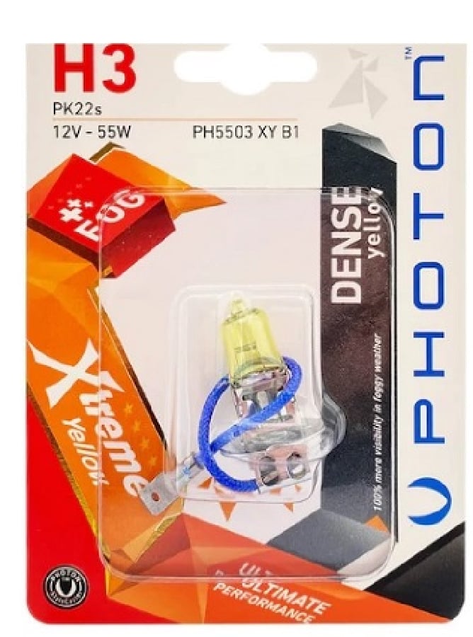 AMPUL H3 12V 55W XTREME YELLOW (TEKLI BLISTER)