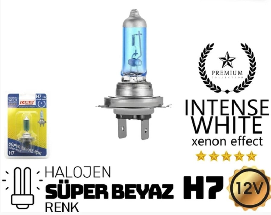 Ampul H7 12V 55100W Super Beyaz Isik Bliste