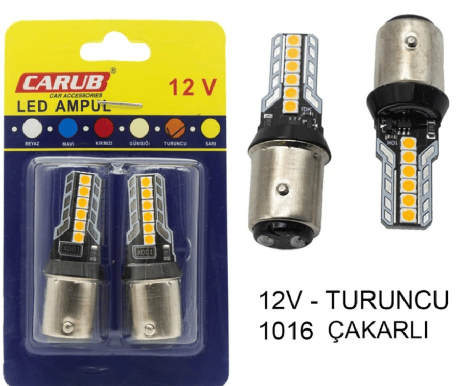 AMPUL LED 12V 1016 TURUNCU CAKARDUZ
