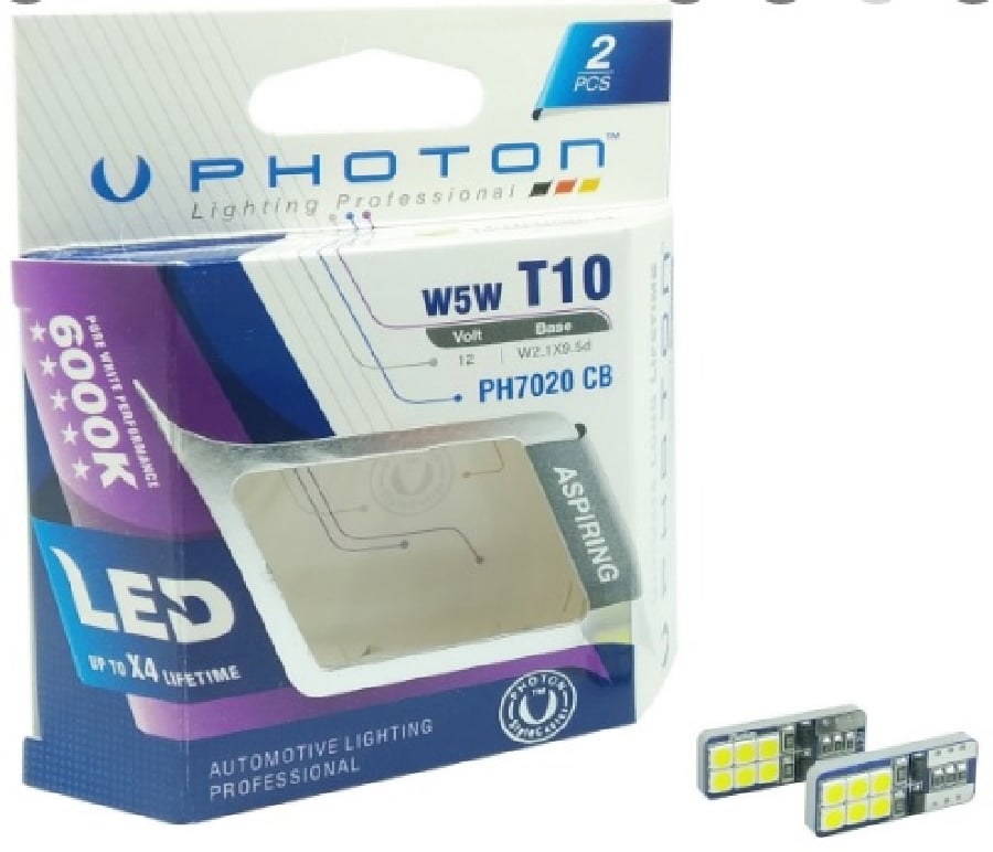 AMPUL T10 W5W 6+6 LED SET