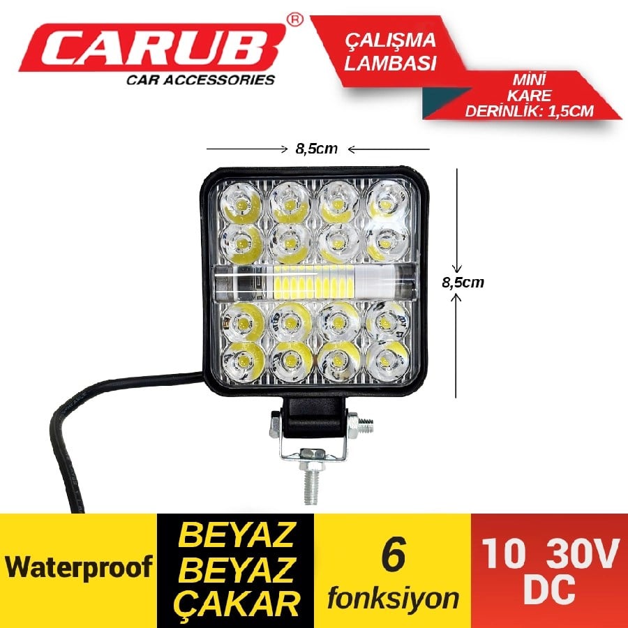 Calisma Lambasi 16 Led Mini 1030V  Beyaz Beyaz Cakarli 6 Fonksiyonlu 85X85cm