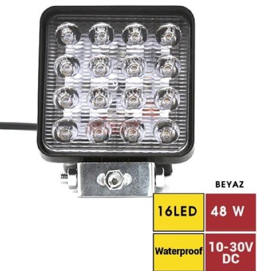 CALISMA LAMBASI INCE KARE 16 LEDX3=48W METAL****INCE****