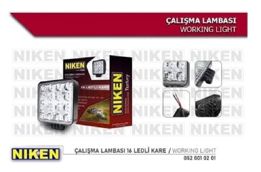 CALISMA LAMBASI KARE 16 LEDX3=48W METAL *** KALIN ***