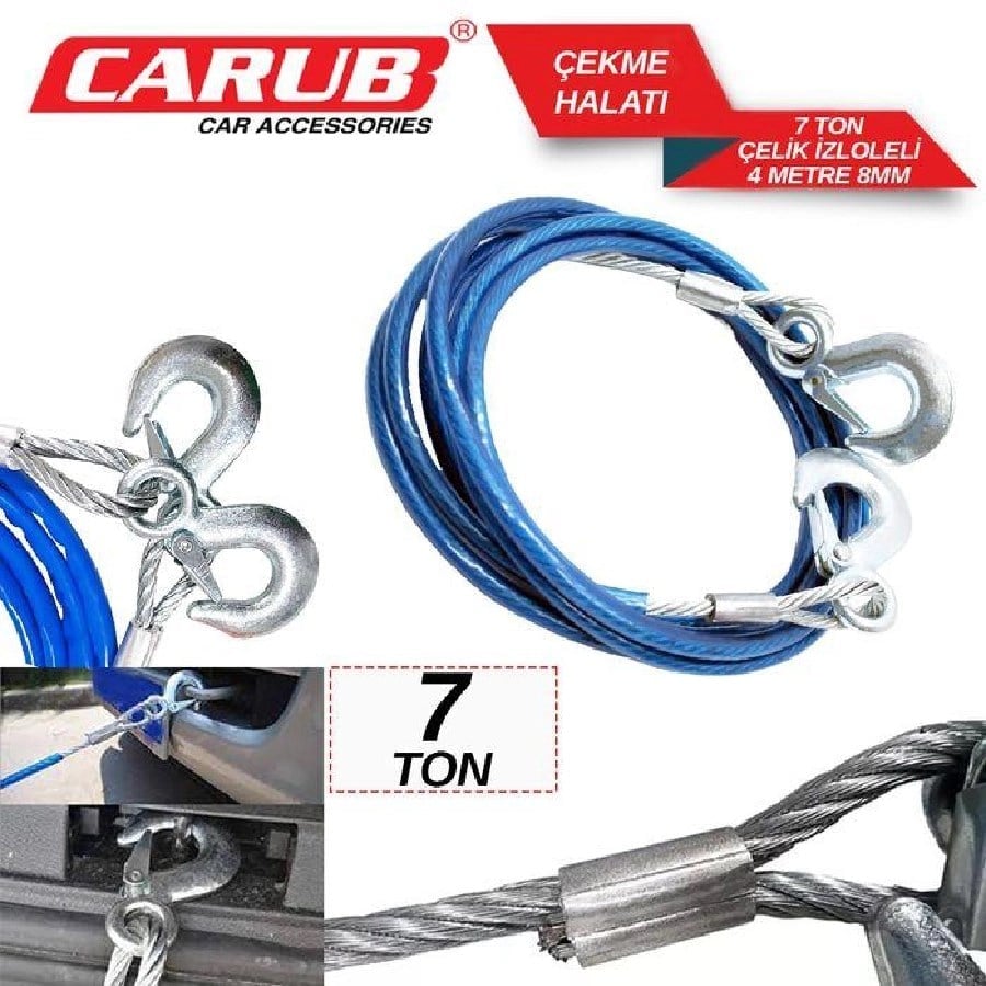 Cekme Halati 7 Ton  Celik Izoleli 4 Mt