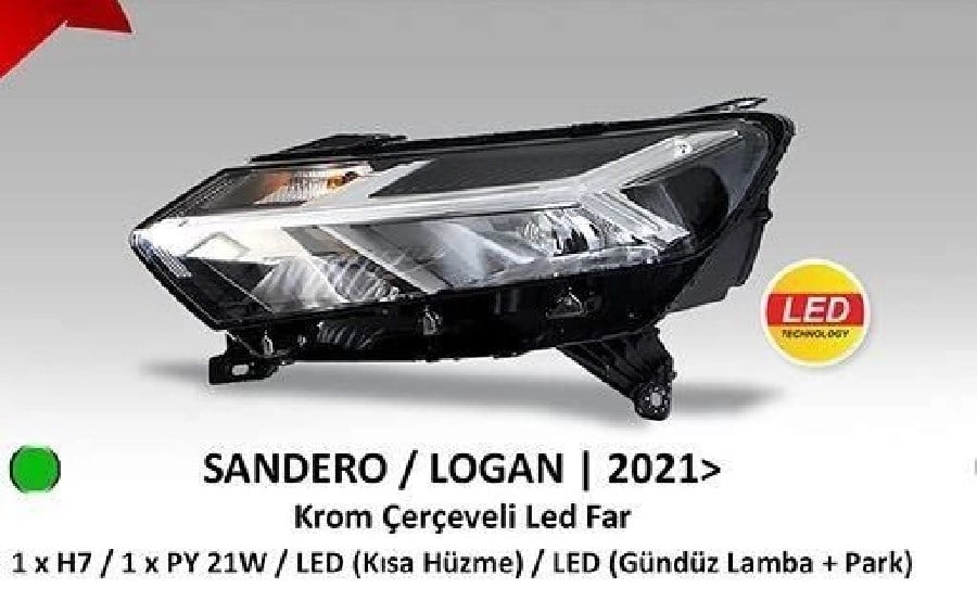 Dsanderologanjogger Far Sag Ledli (LED DRL+PARK+KISA HUZME) Beyaz Cerceveli Motorlu  (2021›)