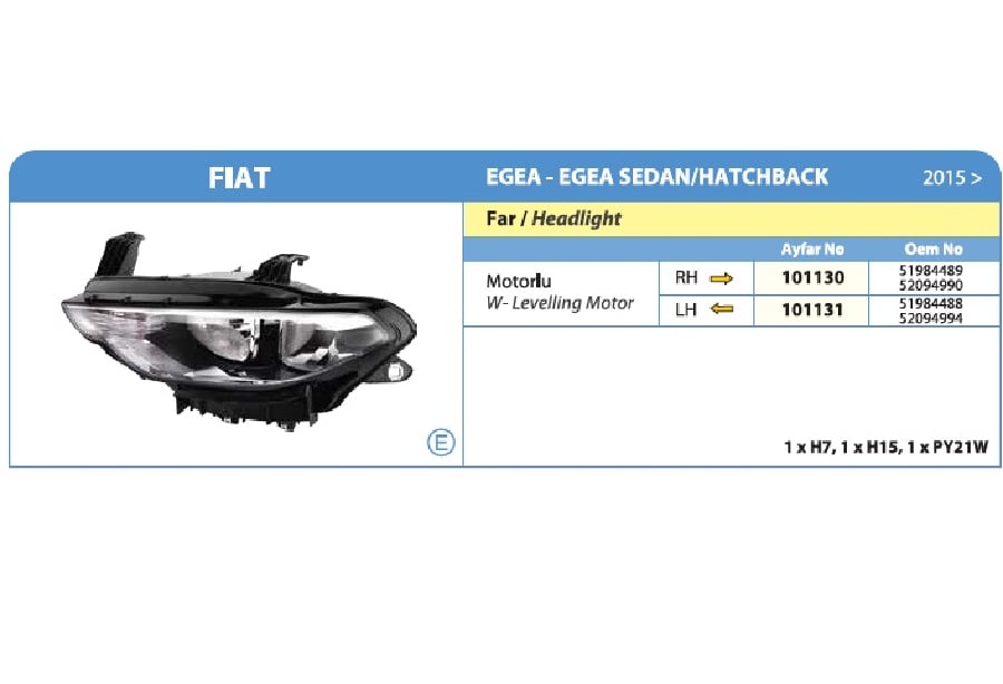 FAR SOL ELEKTRIKLI KROM CERCEVELI >2015 > FIAT EGEA 519844885209499452113799