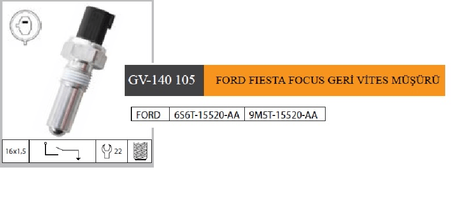 FORD FIESTA FOCUS COURIER GERI VITES MUSURU  1435339 9M5T15520AA 6S6T15520AA