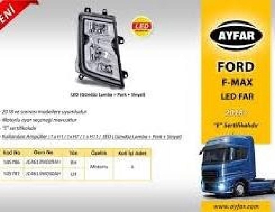 Ford Fmax Far Sag Ledli (LED DRL+PARK+SINYAL) Motorlu (2018>)