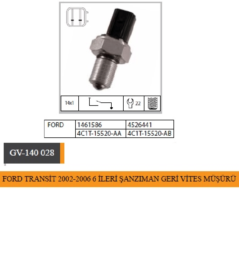 GERI VITES MUSURU 6 VITES FORD TRANSIT V347 20022006   1461586 1805256 4526441 4C1T15520AA 4C1T15520AB CM5T15520CA